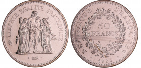 Cinquième république (1959- ) - 50 francs Hercule 1980 sous blister
FDC
Ga.882-F.427
 Ar ; 30 gr ; 41 mm
