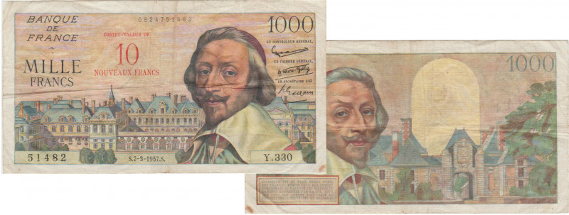 France - 10 NF sur 1000 francs (Richelieu) 7-3-1957
Beau
Fayette.53