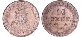 Guyanne - Louis-Philippe (1830-1848) - 10 cent 1846 A (Paris)
TTB+
Lecompte.32
 Bill ; 2.48 gr ; 22 mm