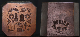 Importante matrice franc maçonnique
Matrice en bronze composée de nombreux symboles franc maçoniques dont l'inscription (GALLAIS).