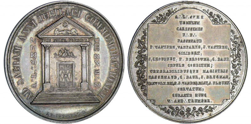 Jeton, franc-maçonnique - Loge …. 1832
SPL
Guioth.132
 Ar ; 11.30 gr ; 31 mm...