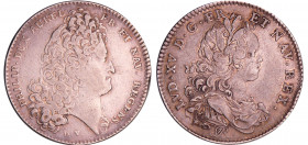Philippe d'Orléans - Régence du royaume - s.d. (1715), par Roettiers et Duvivier
TTB
Feu.13171
 Ar ; 7.37 gr ; 29 mm