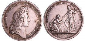Algérie - Louis XIV - Médaille - 1684, paix imposée aux pirates algériens, par I Nilis
A/ LVDOVICVS. MAGNVS. REX CHRISTIANISS. Buste lauré, drapé et ...