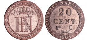 Allemagne - Westphalie - Jérome Napoléon - 20 centimes 1808 C
SUP
LMN.724
 Bill ; 3.58 gr ; 24 mm