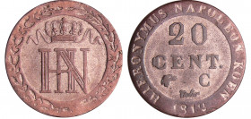 Allemagne - Westphalie - Jérome Napoléon - 20 centimes 1812 C
SUP
LMN.724
 Bill ; 4.39 gr ; 24 mm