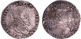 Belgique - Philippe II (1555-1598) - 1/5 filipsdaalder 1566 (Brugge)
TB+
Vanhoudt.271
 Ar ; 6.64 gr ; 30 mm
