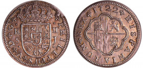 Espagne - Philippe V (1700-1746) - 2 reales 1722 SJ (Séville)
SUP
KM#307
 Ar ; 6.00 gr ; 28 mm