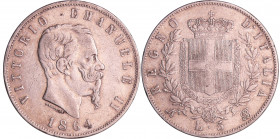 Italie - Victor-Emmanuel II (1861-1878) - 5 lires 1864 N (Naples)
TTB
Montenegro.166-KM#8.2
 Ar ; 24.78 gr ; 37 mm