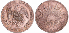 Mexique - 8 reales 1884-Go BR. (Guanajuato)
SUP
KM#377.8
 Ar ; 27.09 gr ; 38 mm