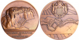 Monaco - Médaille - Vue et plan de la principauté de Monaco 1943, parP. Turin
SPL
 Br ; 150.37 gr ; 68 mm