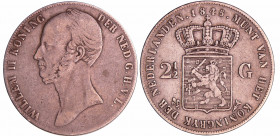 Pays-Bas - Willem II (1840-1849) - 2 1/2 gulden 1845
TB
KM#69-Sch.511
 Ar ; 24.58 gr ; 38 mm