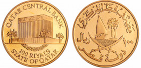 Qatar - 100 ryals 2006
PROOF FDC
Fr.3-KM#18
 Au ; 17.13 gr ; 31 mm
Monnaie frappée à 100 exemplaires.