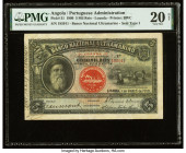 Angola Banco Nacional Ultramarino 5 Mil Reis 1.3.1909 Pick 31 PMG Very Fine 20 Net. Only 220,000 pieces of this middle denomination were printed and i...