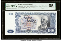 Austria Austrian National Bank 1000 Schilling 2.1.1954 Pick 135a PMG About Uncirculated 55. High denomination Austrian types are generally uncommon in...