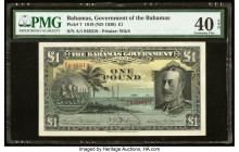 Bahamas Bahamas Government 1 Pound 1919 (ND 1930) Pick 7 PMG Extremely Fine 40 EPQ. At the time of cataloging, this stunning note is the single finest...