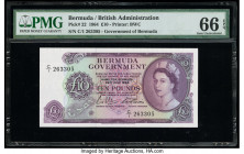 Bermuda Bermuda Government 10 Pounds 28.7.1964 Pick 22 PMG Gem Uncirculated 66 EPQ. For decades, the highest denomination in Bermuda was the 5 Pound N...