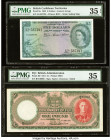 British Caribbean Territories Currency Board 5 Dollars 5.1.1953 Pick 9a PMG Choice Very Fine 35 EPQ; Fiji Government of Fiji 1 Pound 1.6.1951 Pick 40f...
