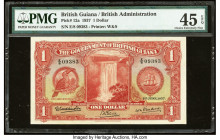 British Guiana Government of British Guiana 1 Dollar 1.6.1937 Pick 12a PMG Choice Extremely Fine 45 EPQ. Colors remain bright on this very appealing a...