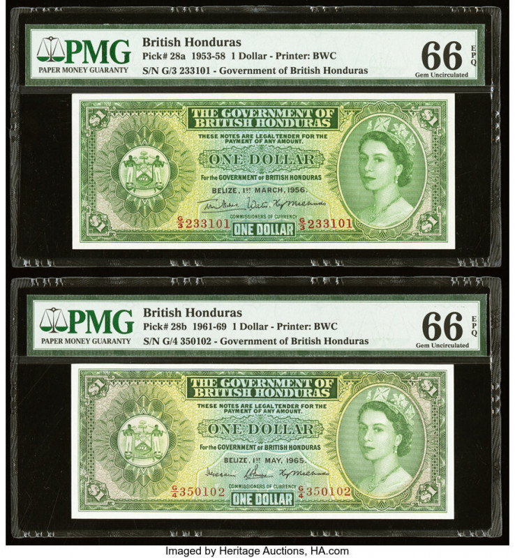 British Honduras Government of British Honduras 1 Dollar 1.3.1956; 1.5.1965 Pick...