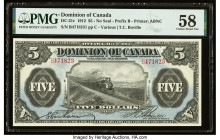 Canada Dominion of Canada $5 1.5.1912 DC-21c PMG Choice About Unc 58. The visual appeal of this example is much better than typical, making this a des...