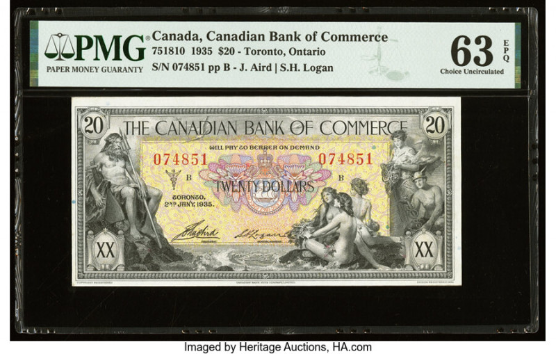 Canada Toronto, ON- Canadian Bank of Commerce $20 2.1.1935 Ch.# 75-18-10 PMG Cho...