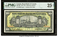 Canada Montreal, PQ- Royal Bank of Canada $10 2.1.1913 Ch.# 630-12-06 PMG Very Fine 25 EPQ. A popular design featuring the battleship Bellerophon (whi...