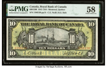 Canada Montreal, PQ- Royal Bank of Canada $10 2.1.1913 Ch.# 630-12-08 PMG Choice About Unc 58. Just a tick of circulation is present on this middle de...