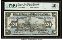 Canada Montreal, PQ- Royal Bank of Canada $20 2.1.1913 Ch.# 630-12-12 PMG Extremely Fine 40 EPQ. A fresh and original example, with only mild circulat...