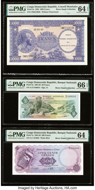 Congo Democratic Republic Conseil Monetaire; Banque Nationale (2) 1000; 50; 500 ...