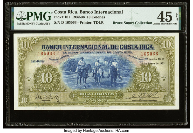 Costa Rica Banco Internacional de Costa Rica 10 Colones 20.1.1932 Pick 181 PMG C...