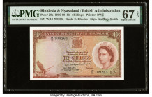 Rhodesia and Nyasaland Bank of Rhodesia and Nyasaland 10 Shillings 1.8.1958 Pick 20a PMG Superb Gem Unc 67 EPQ. Uncirculated notes from Rhodesia and N...