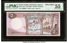 Saudi Arabia Saudi Arabian Monetary Agency 50 Riyals ND (1968) / AH1379 Pick 14as Specimen PMG About Uncirculated 55. A well preserved 50 Riyals Speci...
