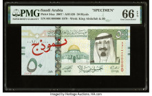 Saudi Arabia Saudi Arabian Monetary Agency 50 Riyals 2007 / AH1428 Pick 34as Specimen PMG Gem Uncirculated 66 EPQ. A mere two examples of this denomin...