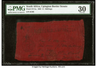 South Africa Upington Border Scouts 2 Shillings 1.3.1902 Pick S711a PMG Very Fine 30. This denomination is "rare in red", according to Hern's South Af...