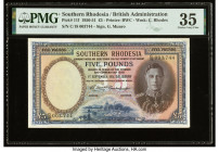 Southern Rhodesia Currency Board 5 Pounds 1.9.1951 Pick 11f PMG Choice Very Fine 35. A beautiful and well preserved high denomination issue from this ...