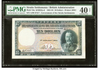 Straits Settlements Government of the Straits Settlements 10 Dollars 1.1.1933 Pick 18a KNB22a-d PMG Extremely Fine 40 Net. Straits Settlements notes f...