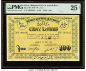 Syria Banque de Syrie et du Liban 100 Livres 1.8.1942 Pick 48 PMG Very Fine 25 Net. Three Bon de Caisse notes were issued by the Bank of Syria and Leb...