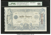 Tunisia Banque de l'Algerie 1000 Francs 16.4.1924 Pick 7s Specimen PMG Gem Uncirculated 66 EPQ. At the time of cataloging, this is the lone example of...