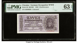 Ukraine Ukrainian Central Bank 2 Karbowanez 10.3.1942 Pick 50 PMG Choice Uncirculated 63 EPQ. Although this is a small denomination in the series, it ...