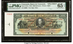 Venezuela Banco de Venezuela 1000 Bolivares 19xx Pick S315s Specimen PMG Gem Uncirculated 65 EPQ. A stunning large format Specimen, rare in any grade ...
