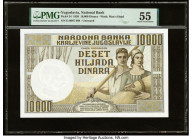Yugoslavia National Bank 10,000 Dinara 6.9.1936 Pick 34 PMG About Uncirculated 55. King Peter II was the last King of Yugoslavia, reigning from 1934 t...