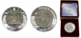 AUSTRIA 2001 100 SCHILLING Silver Second Republic (1945-date), Transportation KM# 3073