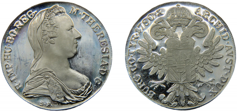 AUSTRIA Maria Theresia "1780 SF" 1 THALER SILVER Morden Restrike 28.18g KM# T1