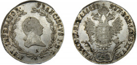 AUSTRIA Franz I 1822 A 20 KREUZER SILVER Empire, Vienna Mint 6.67g KM# 2144