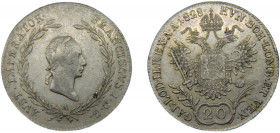AUSTRIA Franz I 1828 A 20 KREUZER SILVER Empire, Vienna Mint 6.65g KM# 2144