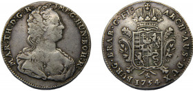 AUSTRIAN NETHERLANDS Maria Theresia 1754 1 DUCATON SILVER Bruges Mint(Mintage 41549) 32.85g KM# 8