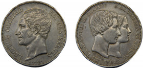 BELGIUM Leopold I 1853 5 FRANCS SILVER Kingdom, Marriage of The Duke(Mintage 32000) 24.95g X# M2.1
