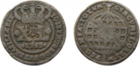 BRAZIL João Prince Regent 1809 80 RÉIS COPPER Portuguese, Countermarked on 40 Reis, 1753, KM#184.1 19.2g KM# 287
