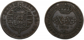 BRAZIL João VI 1819 R 20 RÉIS COPPER Portuguese, Rio de Janeiro Mint 5.72g KM#316.1