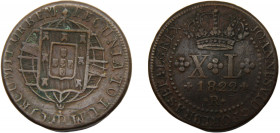 BRAZIL João VI 1822 R 40 RÉIS COPPER Portuguese, Rio de Janeiro Mint 19.29g KM# 319
